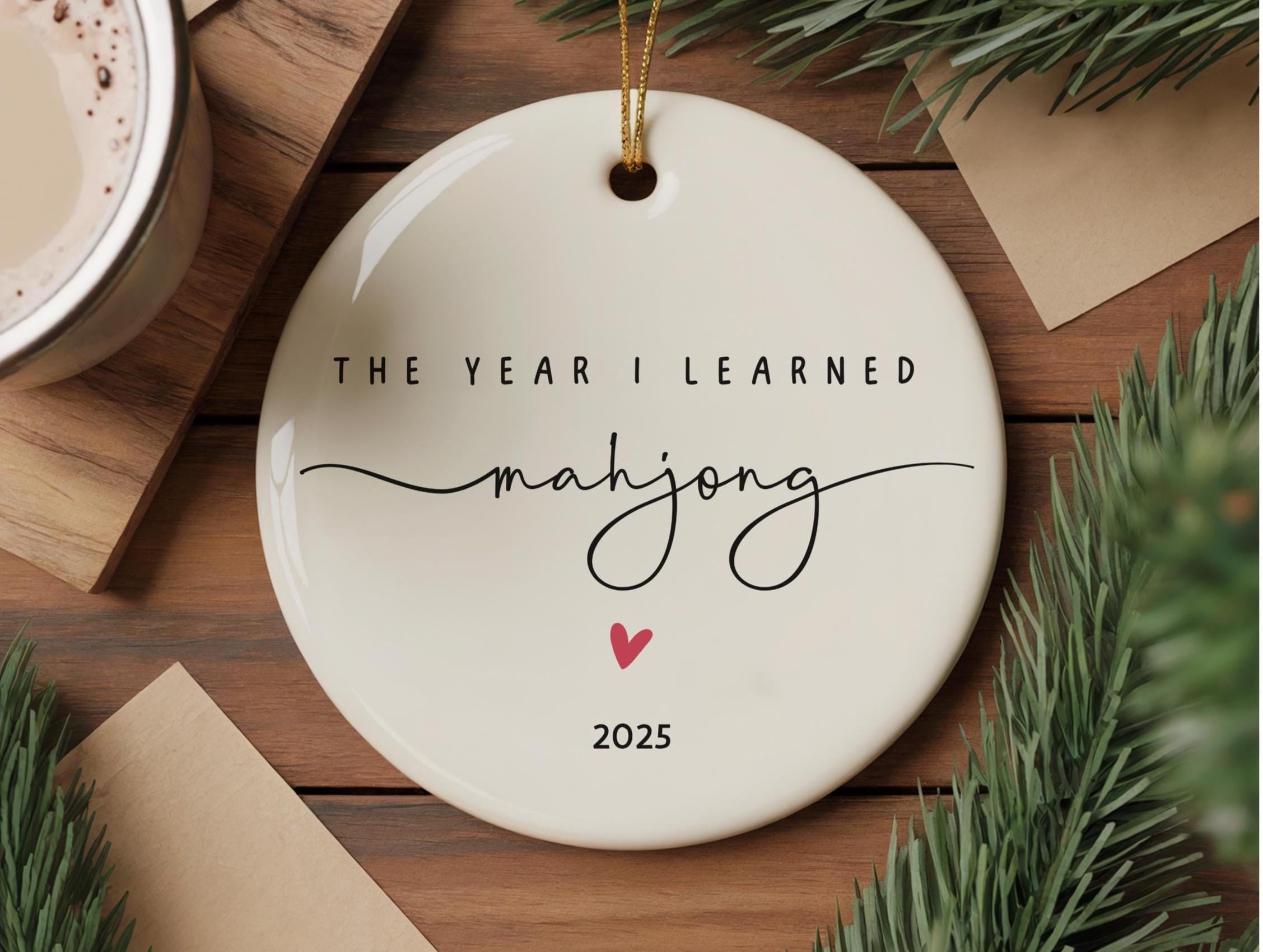 Personalized Mahjong ceramic ornament