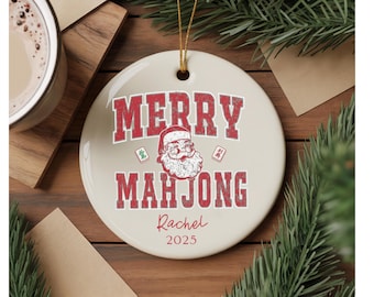 Mahjong Lover Ornament New Mahjong Hobby Gift Ceramic Christmas Ornament Mahjong Friend Personalized Mahjong Group Gift 2025 Mahjong Club