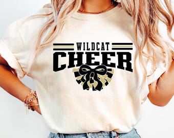 Cheer Team Spirit Comfort Colors Shirt Custom Mascot Cheerleader Youth Football Season Crewneck Trendy Sporty Cheer Mom Game Day Tshirt