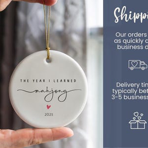 Mahjong Lover Ornament New Mahjong Hobby Gift Ceramic Christmas Ornament Mahjong Friend Personalized Mahjong Group Gift 2025 Mahjong Club