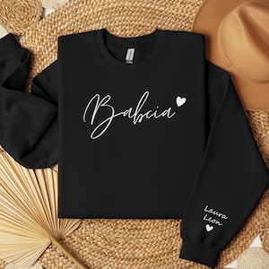 【GRAVER】24FW★ Baba Lettering Sweatshirt Custom Babcia Polish Grandma Embroidered Sweatshirt