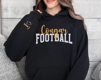 Custom School Football Cheer Sweatshirt Personalized Team Mascot & Color Football Mom Game Crewneck Cheer Mom End Season Hoodie Spirit Wear
