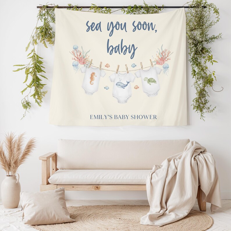 Custom Sea You Soon Ocean Baby Shower Decoration Personalized ...