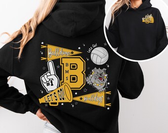 School Team Volleyball Sweatshirt Custom Team Name Mascot Colors Game Day Volleyball Hoodie Volleyball Mom Club Season Sweater Player Gift