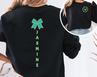 Custom Dance Sweatshirt Personalized Studio Logo Color Dance Mom Crewneck Dancer Bow Name on Back Comp Dance Team End of Season Gift Teacher