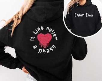 Felpa con cappuccio Emo Elder Felpa con scheletro Emo Elder Maglietta Emo Club Regalo per mamma Emo Donna Maglietta Emo Pop Punk Regalo Emo Fan Alternativa Grunge
