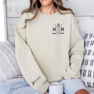 Hockey mom custom sweatshirt rink mom personalized crewneck hockey mama gift hockey tournament hoodie hockey apparel game day sweater