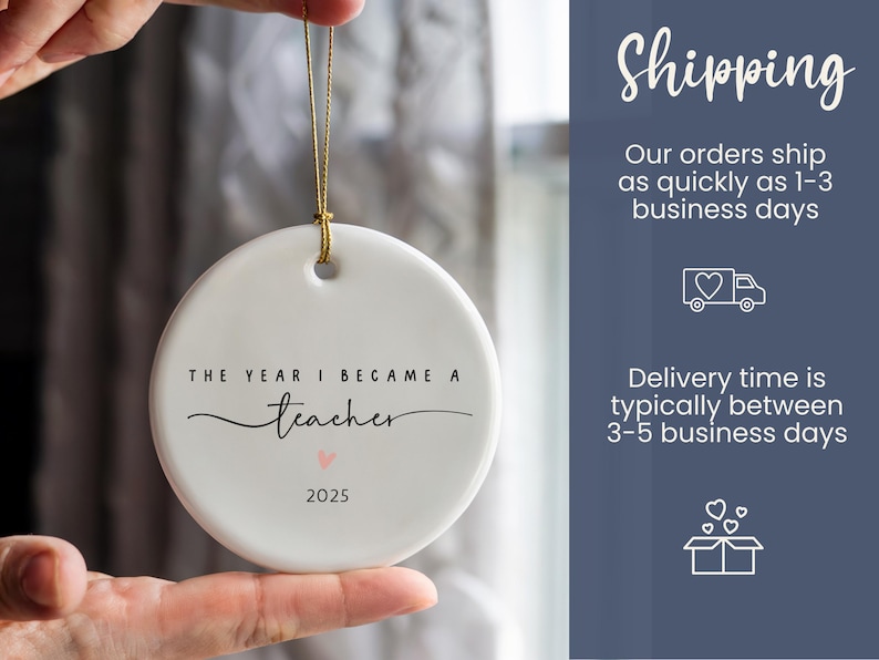 Teacher Ornament The Year I Became a Teacher Custom Educator Keepsake First Year Teacher Gift New Teacher Christmas Ornament Graduation