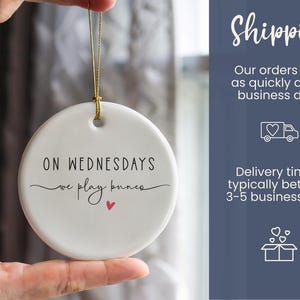 Funny Bunco Christmas Ornaments Custom Game Night Gift On Wednesday We Play Bunco Personalized Bunco Club Ornament Bunko Friend Group Gift