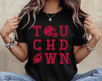 Football School Spirit Youth & Adult Shirt Custom Team Color Touchdown Game Day Tee Sports Mom Tshirt Football Mom Gift Cheerleader T-shirt