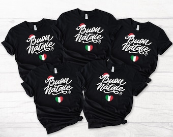 Buon Natale, italiensk god julklapp, julmatchning för familjen, Italiensälskare, italienska familjetraditioner, italienskt arv-t-shirt