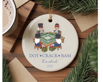 Mahjong Lover Ornament New Mahjong Hobby Gift Ceramic Christmas Ornament Mahjong Friend Personalized Mahjong Group Gift 2025 Mahjong Club