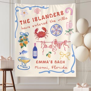 Island Theme Love Bachelorette Party Banner Bombshell Luxury Beach Girls Weekend Hot Girl Bach Brunch Sign Bridal Shower Photo Backdrop