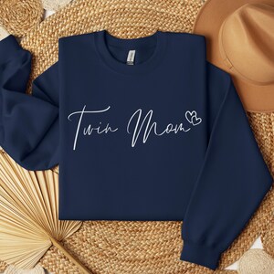 Twin Mom Crewneck Sweatshirt Mama Twin Gifts New Twin Mom Shirt Mother&#39;s Day Gift For Twin Mom Mom of Twins Announcement Shirt Twin Mom Club