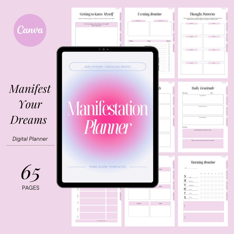 Manifestation Planner Ebook | Goal-setting | Vision Board Template ...