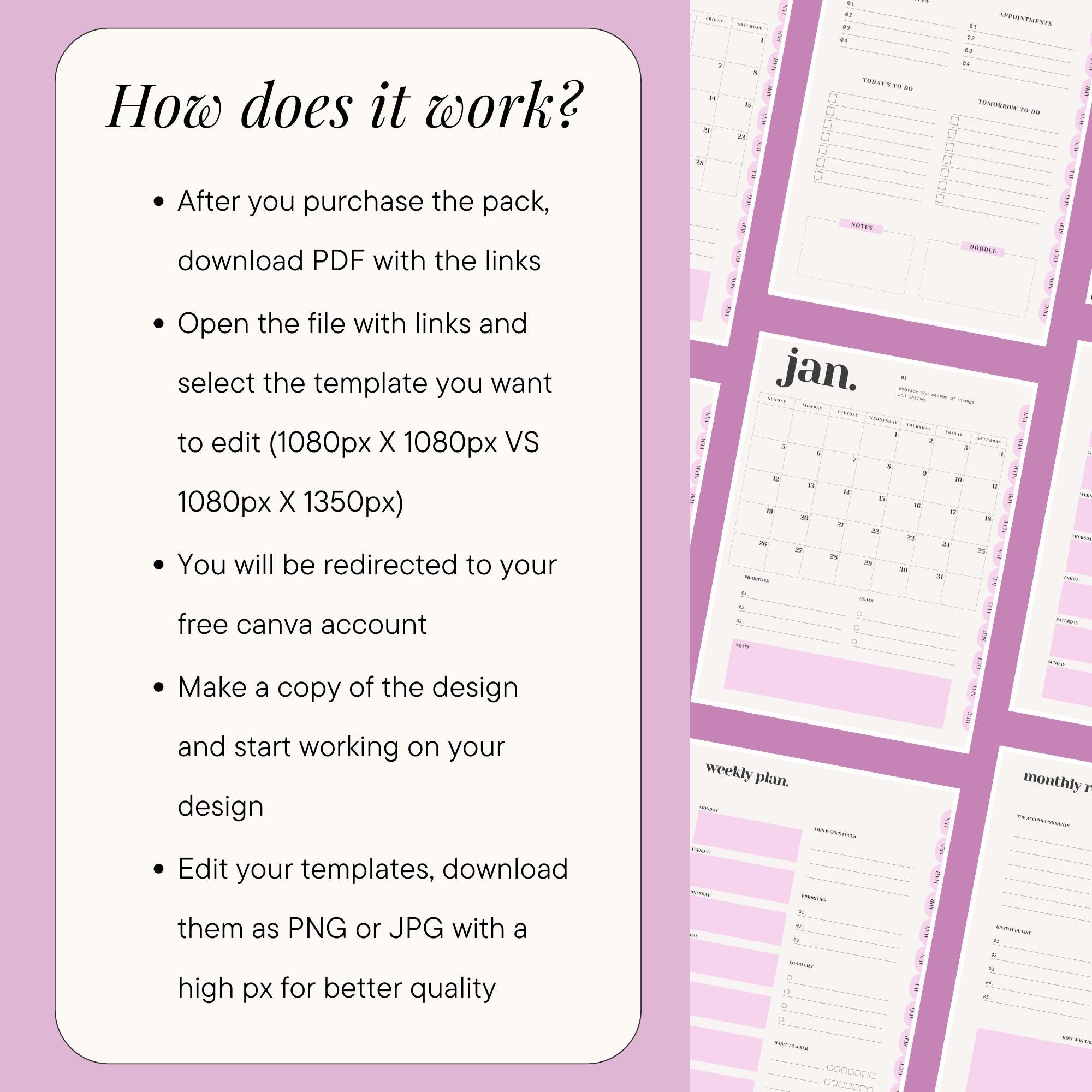 2025 Digital Yearly Planner | Canva Template | New Year Goal Setting ...