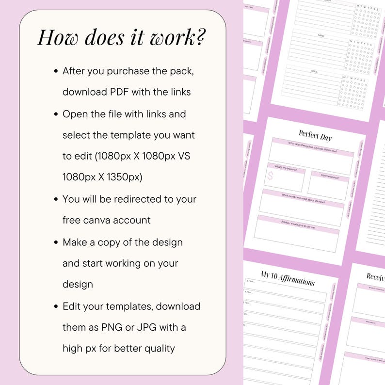 Manifestation Planner Ebook | Goal-setting | Vision Board Template ...