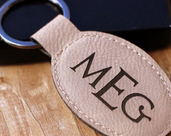Vegan Leather Personalized Keychain