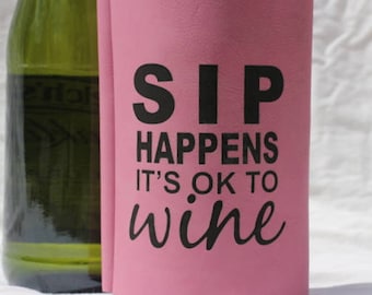 Sip Happens Leatherette Wine Carry Bag