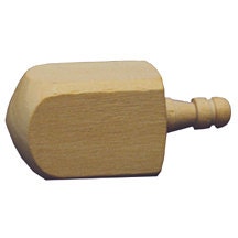 Wooden Dreidel Engraved with Hebrew and English Instructions