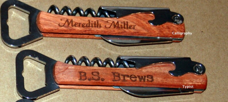 Personalized Bottle Opener and Wine Corkscrew with 4 Tools image 4