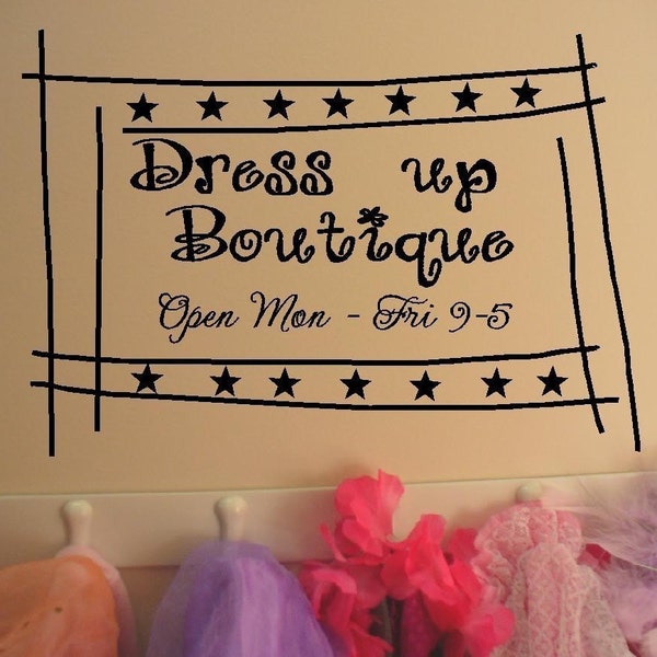 Dress up Boutique wall decal