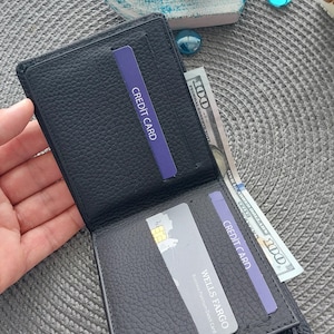 Billetera de cuero personalizada, Billetera personalizada, Billetera de cuero genuino, Billetera grabada, Regalo de aniversario, Día de la madre, Día del padre