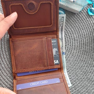 Billetera de cuero personalizada, Billetera personalizada, Billetera de cuero genuino, Billetera grabada, Regalo de aniversario, Día de la madre, Día del padre