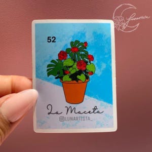 La maceta loteria card sticker, 1.9&quot; x 2.5&quot;, latina sticker,  waterproof vinyl
