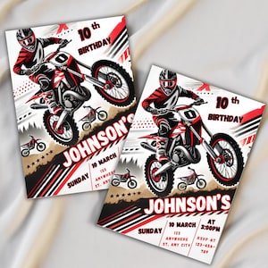 Editable Dirt Bike Birthday Invitation, Motocross Invitation, Dirt Bike Adventure Party Theme, Motorbike Invite, Instant Download