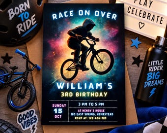Dirt Bike Birthday Invitation, Motocross Racing Party Invite Printable, Bike Adventure Invite, Racing Theme, Editable Digital Download