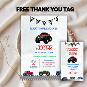 Monster Jam Birthday, Editable Monster Truck Birthday Invitation, Monster Jam Party, Boom Crash, Monster Truck Bash, Instant Download