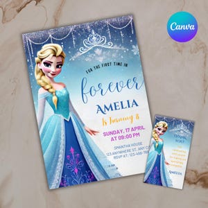 Frozen Birthday Invitation Editable Frozen Party Invite Princess Frozen Invite Digital Elsa Birthday Invitation Instant Download