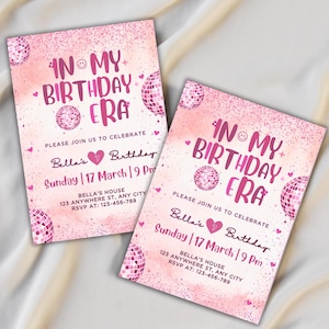 In My Birthday Era Invitation, Teen Birthday Girl Music Party Invite, Era Party Evite, Eras Birthday Decorations, Editable Canva