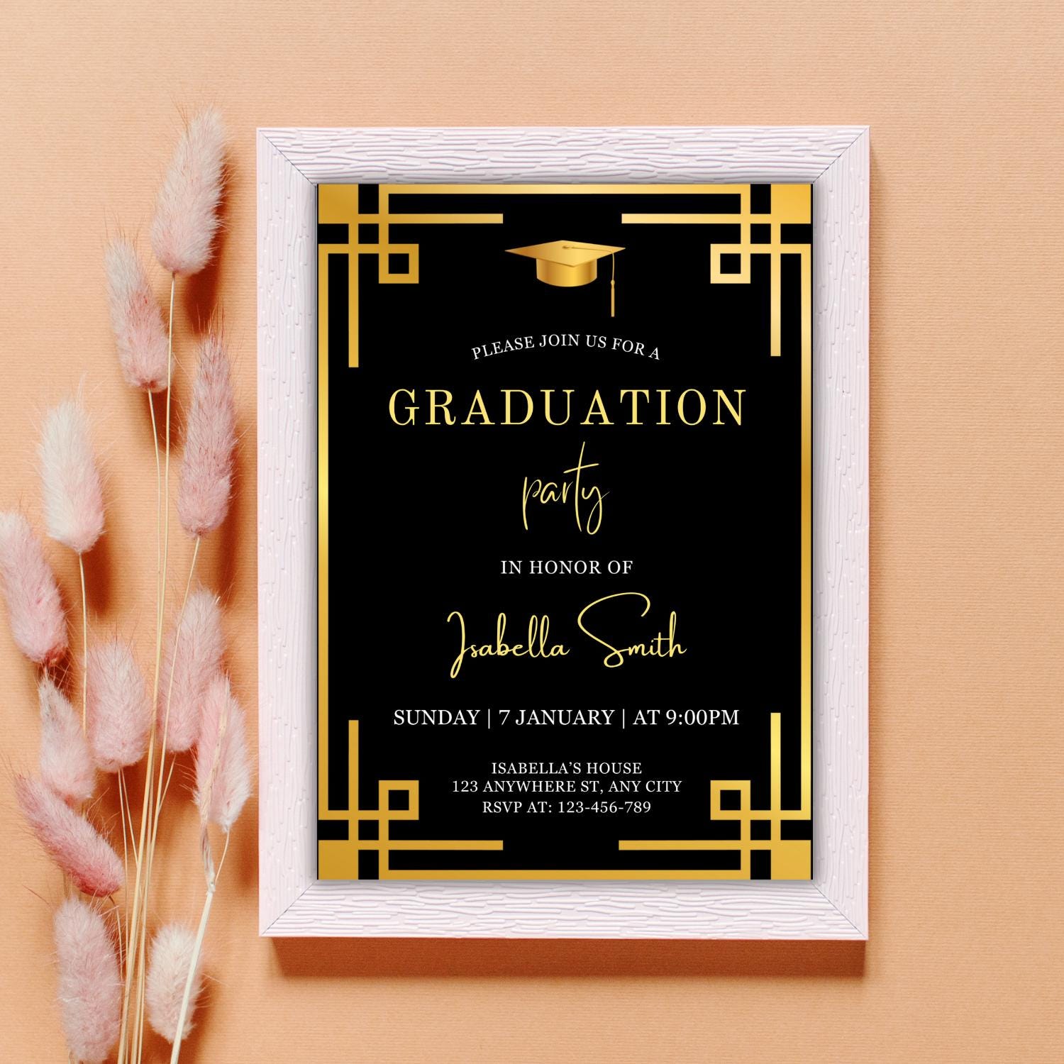 Graduation Party Invitation Template, Editable Design (instant Download ...