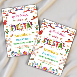 Fiesta Birthday Invitation, Editable Fiesta Invitation, Mexican Theme Invite, Mexican Papel Birthday Invite, Instant Download