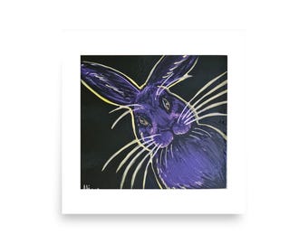 Stampa giclée di coniglio nero