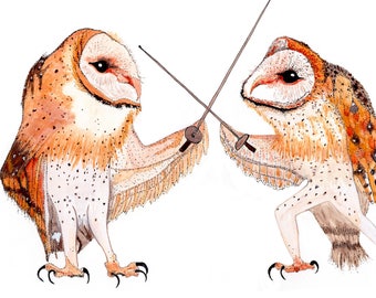 Dueling Owls PRINT