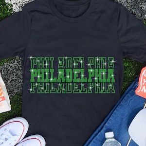 Philadelphia Rhinestone Football Shirt: Game Day Fan Tee