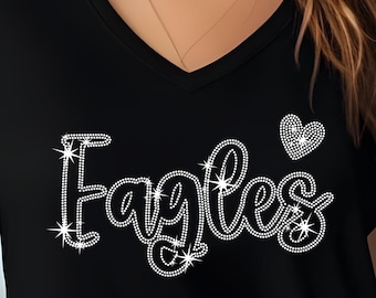 Personalized Rhinestone Script Shirts: Custom Team Spirit Bling