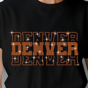 Denver Rhinestone Football Shirt: Game Day Sparkle