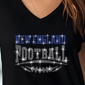 New England Football Rhinestone Shirt: Sparkling Game Day Apparel