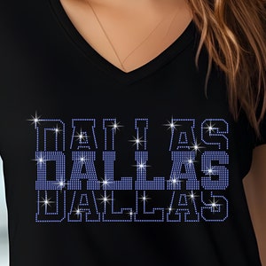 Dallas Rhinestone Football Fan Shirt: Game Day Sparkle