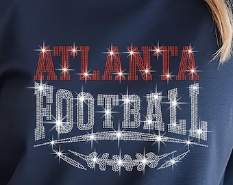 Atlanta Rhinestone Football Fan Shirt: Game Day Bling Tee