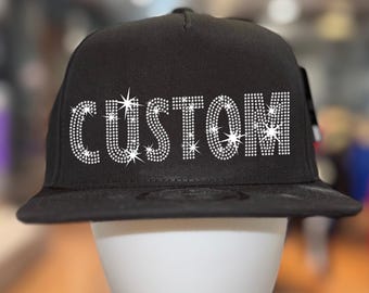 Boné Snapback com Strass Personalizado: Chapéu Brilhante Personalizado