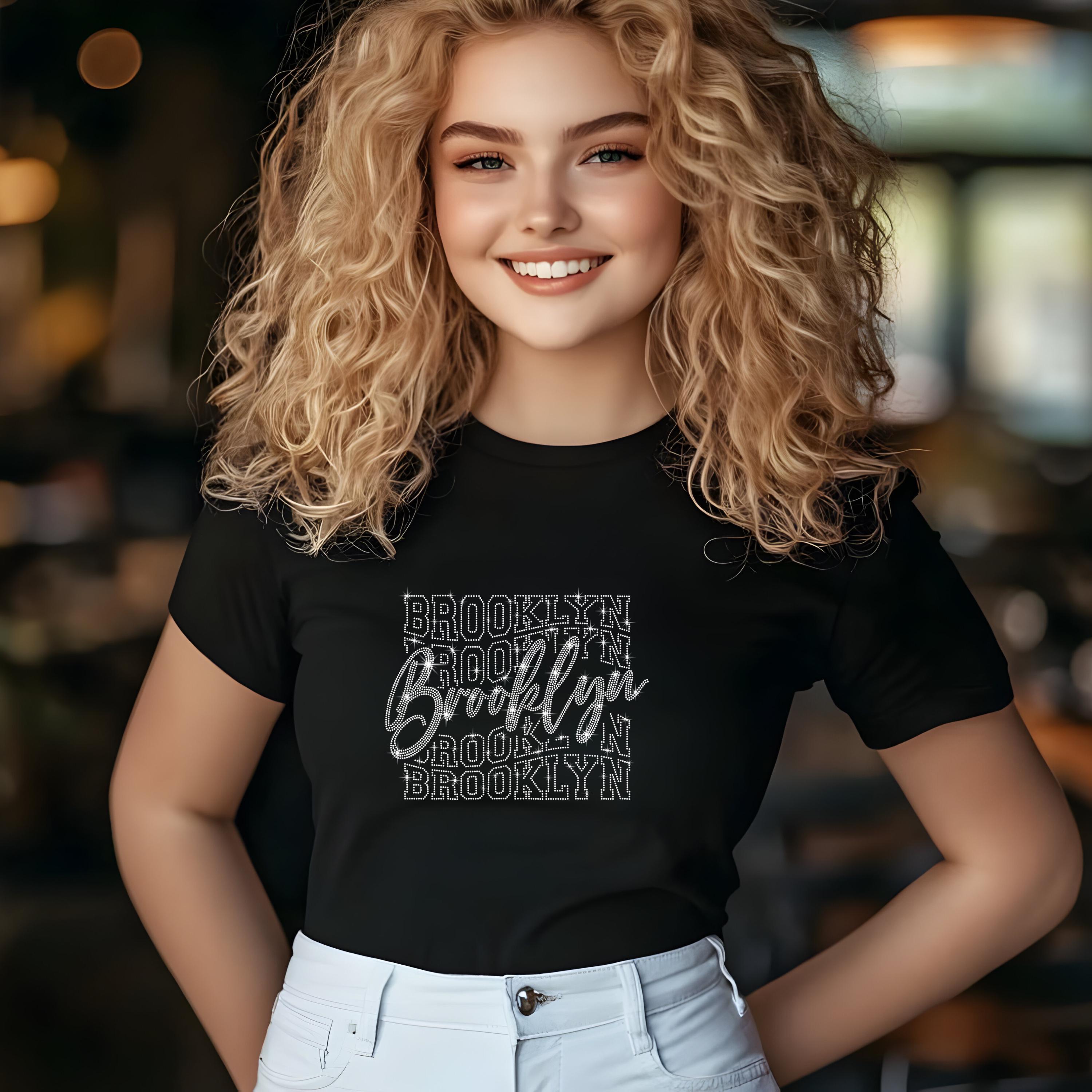 Brooklyn Rhinestone Football T-shirt: Sparkly Game Day Tee - Etsy