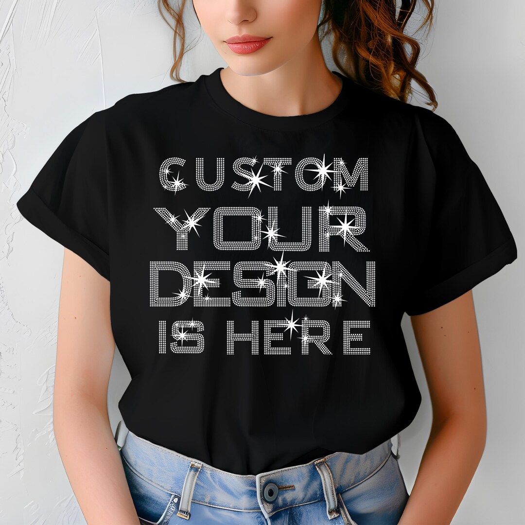 Custom Rhinestone T-Shirt: Personalized Logo, Name, Event Shirt