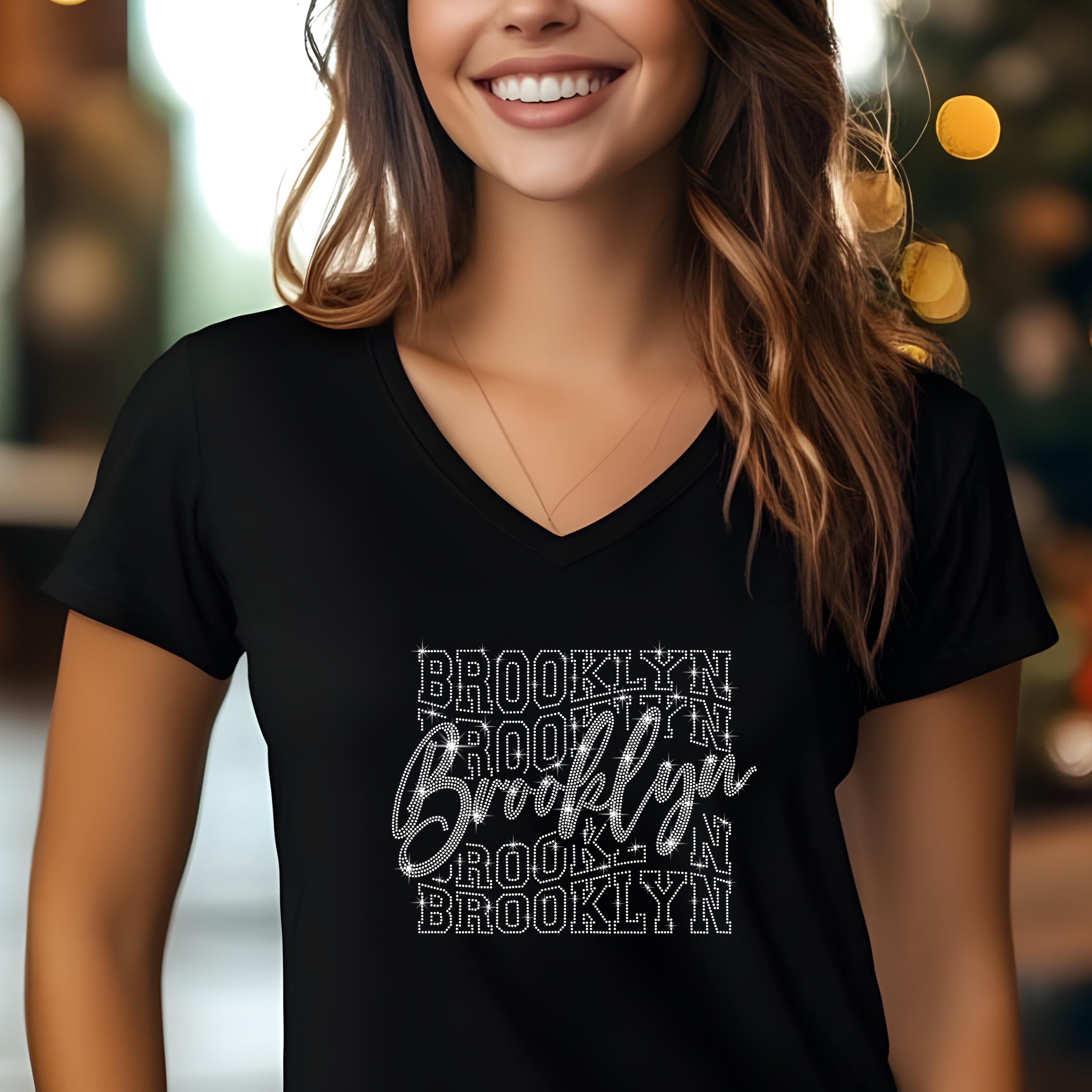 Brooklyn Rhinestone Football T-shirt: Sparkly Game Day Tee - Etsy