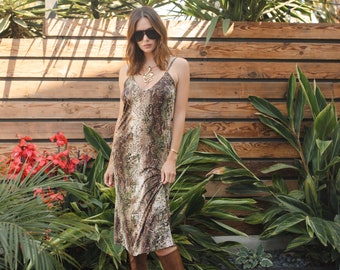 Mara Snakeskin Slip Dress