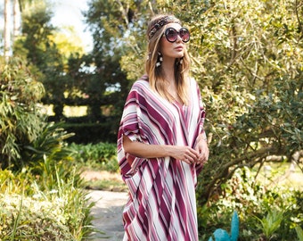 Mulberry Stripe Caftan Kaftan Dress